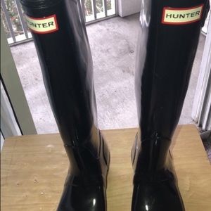 Hunter Tall Black Rain Boots Never Worn Size 7